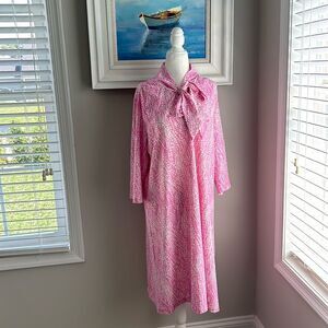 Vintage 80s 90s Anthony Richards Floral Tie Pink Dress